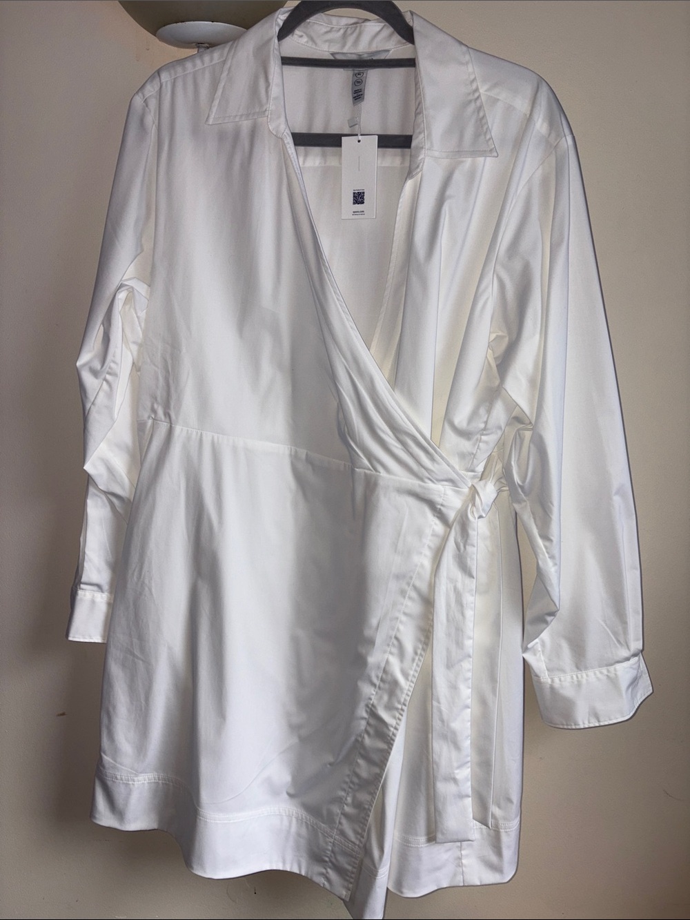 SPANX Wrap-Front DRESS in White XL